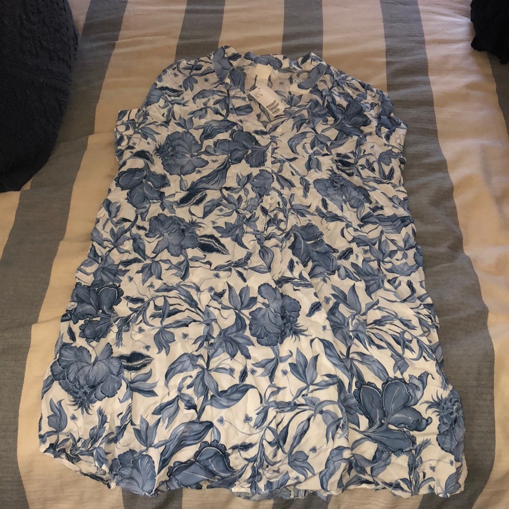 H&M Blue & White Printed Dress